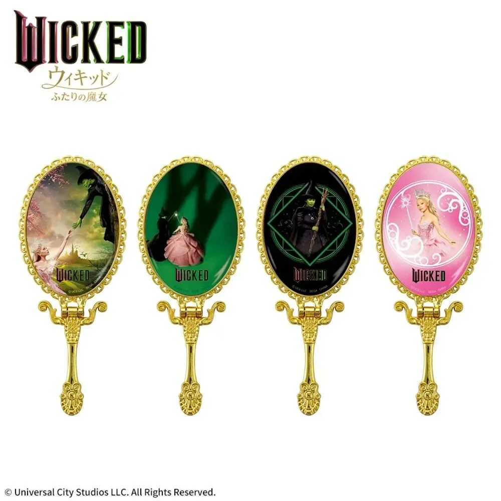 RARE Wicked Movie Japanese Glass Hand Mirror Stand Metal Gold Glinda Elphaba NEW - Picture 7 of 7